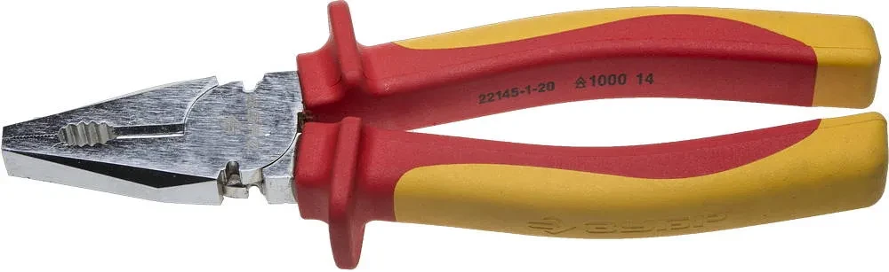 Плоскогубцы ″ПРОФИЭЛЕКТРИК″, диэлектрические комбинированные, двухкомп маслобензостойкая рукоятка, до ~1000В,