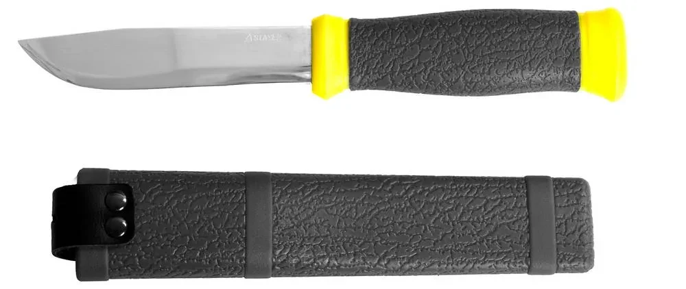 Нож STAYER PROFI , туристический, пластиковые ножны, лезвие-110мм - фото 1 - id-p205297495