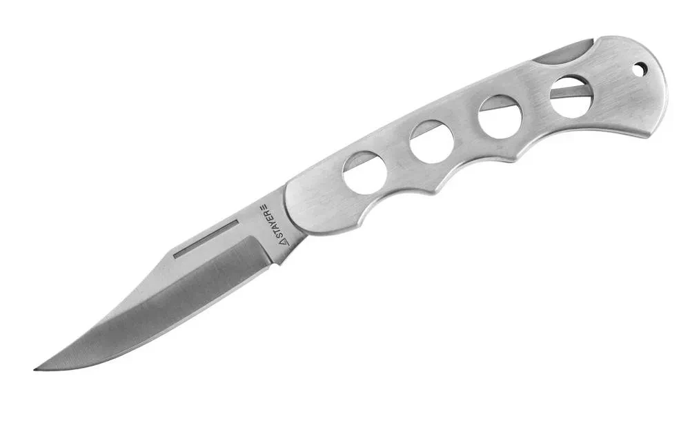 Нож STAYER складной, цельнометаллическая облегченная рукоятка, большой - фото 1 - id-p205297498