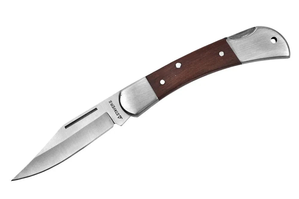 Нож STAYER складной с деревянными вставками, средний - фото 1 - id-p205297499