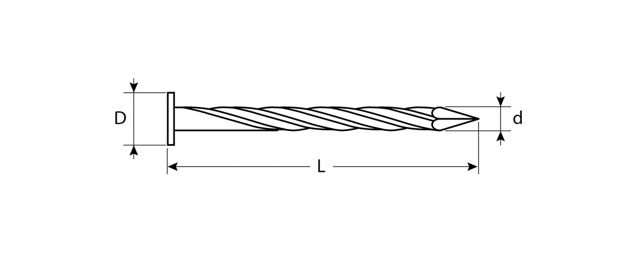 Гвозди винтовые оцинкованные, 50 х 2.5 мм, 5 кг, ЗУБР - фото 1 - id-p205287211