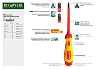 Набор отверток Х-Drive ELECTRO , Cr-Mo-V сталь, SL: 2.5, 4, 5.5, 6.5, PH: № 1, № 2, 6 предм, KRAFTOOL