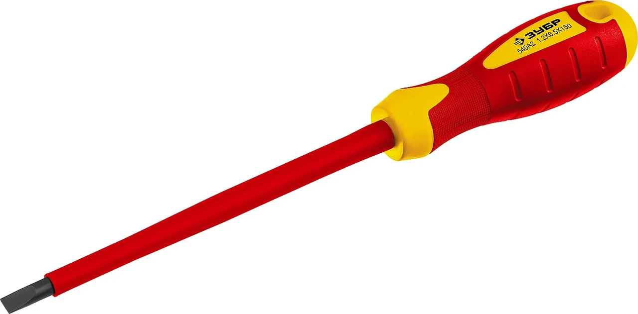 Отвертка диэлектрическая до 1000В, ЗУБР ″Профессионал″ ″ПРОФИ ЭЛЕКТРИК″ 25261-6.5-150, Cr-V, трехкомпонент