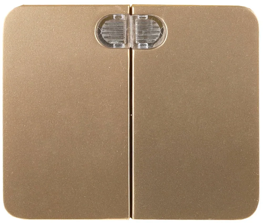 Выключатель СВЕТОЗАР ГАММА с подсветкой, двухклавишный, без вставки и рамки, цвет золотой металлик, - фото 1 - id-p205302084
