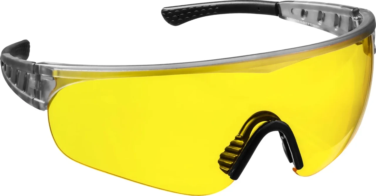Защитные жёлтые очки STAYER PRO-X широкая монолинза, открытого типа - фото 1 - id-p205306976