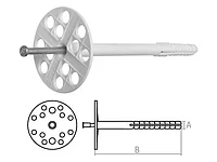 Дюбель для теплоизоляции 10х180 мм с металлич. гвоздем, термогол. (20 шт в карт. уп.) STARFIX