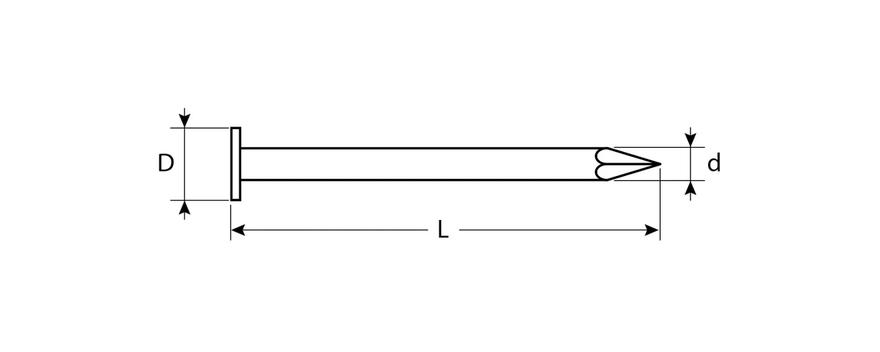 Гвозди толевые оцинкованные, ГОСТ 4029-63, 32 х 2.5 мм, 5 кг, ЗУБР