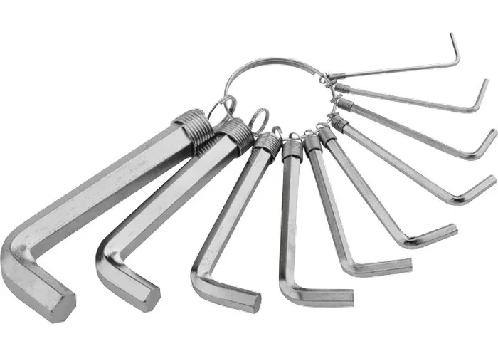Набор ключей имбусовых HEX, 1.5-10 мм, CrV, 10 шт, никелированный, на кольце Sparta - фото 1 - id-p197451116