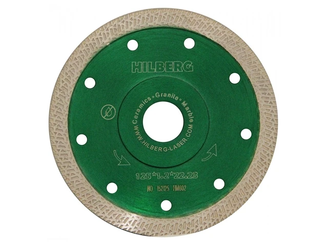Алмазный круг 125х22 мм по керамике сплошн.ультратонкий S-тип Turbo HILBERG (1,22мм) - фото 1 - id-p197438054