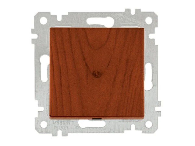 Выключатель 1-клав. (скрытый, без рамки, винт. зажим) вишня, RITA, MUTLUSAN (10 A, 250 V, IP 20)