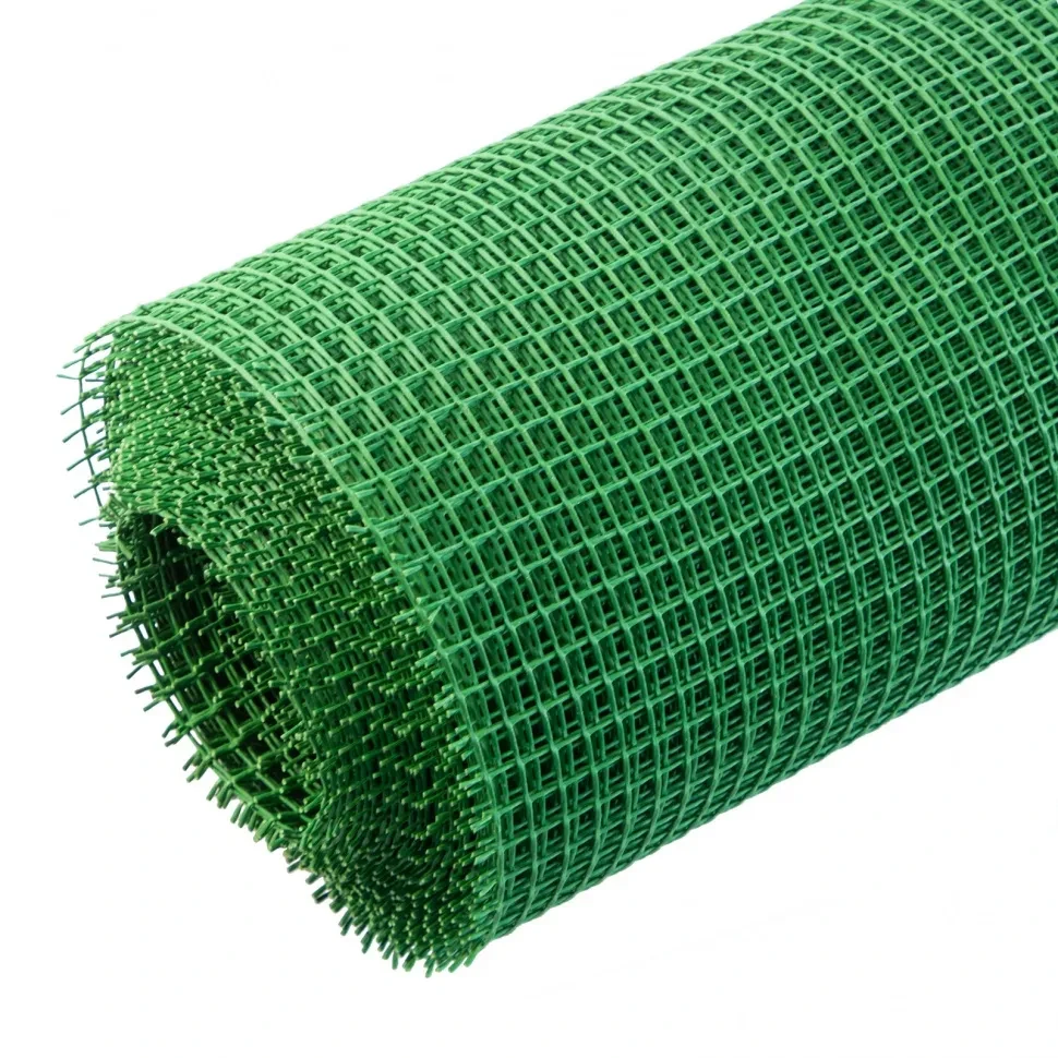 Решетка заборная в рулоне, 1 х 20 м, ячейка 15 х 15 мм, пластиковая, зеленая, Россия - фото 1 - id-p197469997