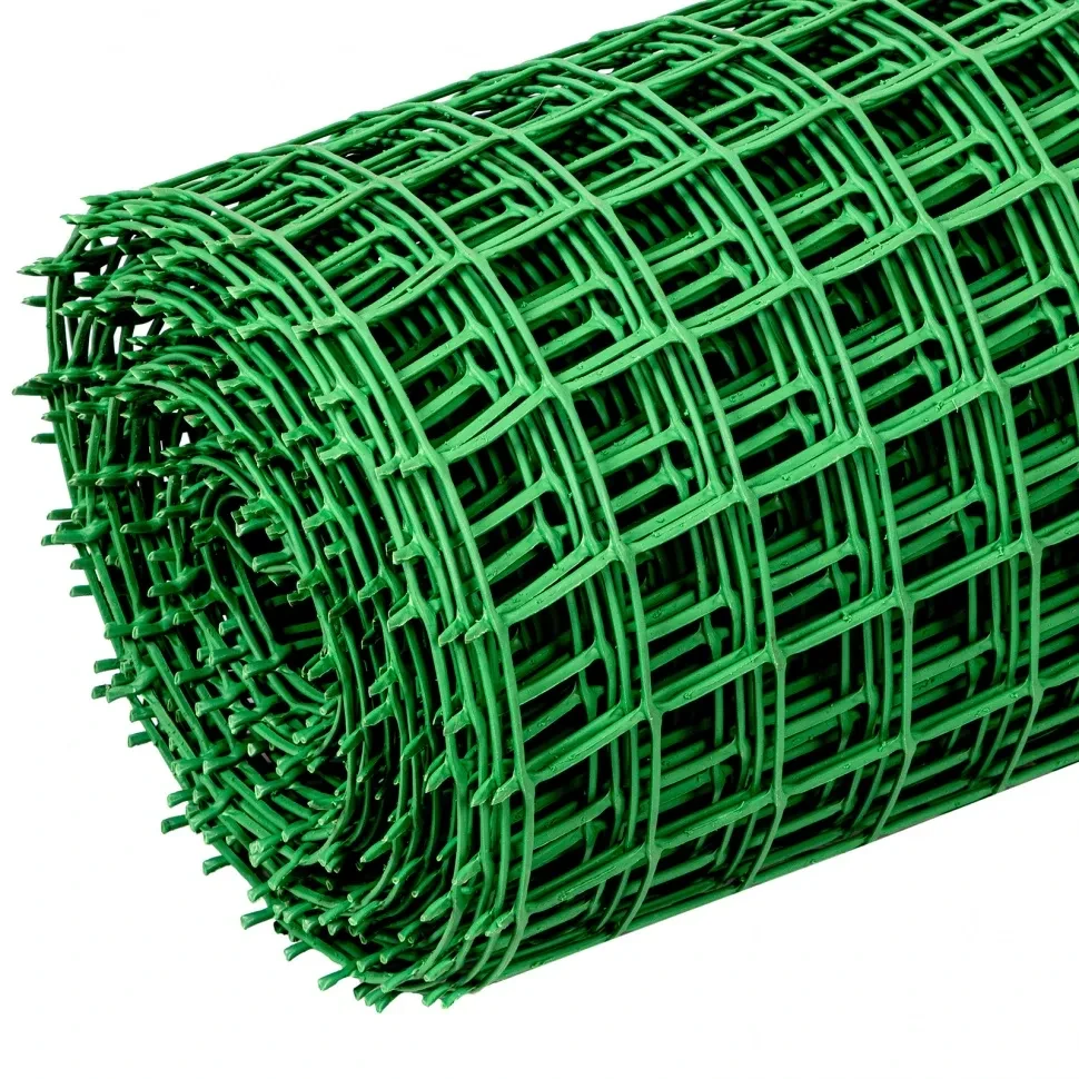 Решетка заборная в рулоне, 1 х 20 м, ячейка 50 х 50 мм, пластиковая, зеленая, Россия - фото 1 - id-p197469998