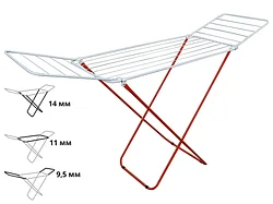 Сушилка для белья напольная, 16м, серия Maria, бело-красная, PERFECTO LINEA (Сушильное полотно - 16 метров,