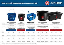 ЗУБР 65 л таз строительный круглый