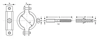 Хомут трубный с гайкой, оцинкованный, в комплекте с сантехнической шпилькой и дюбелем, 2 1/2 , 1шт, ЗУБР