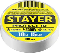 STAYER Protect-10 белая изолента ПВХ, 10м х 15мм