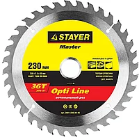 STAYER Opti Line 230 x 30мм 36Т, диск пильный по дереву, оптимальный рез