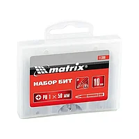 Бита PZ1 x 50 мм, сталь 45Х, 10 шт, пластиковый бокс Matrix