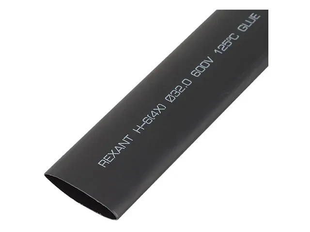 Термоусаживаемая трубка клеевая REXANT 32,0/8,0 мм, (4:1) черная, упаковка 5 шт. по 1 м REXANT - фото 1 - id-p203976619