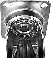 Колесо поворотное d=200 мм, г/п 185 кг, резина/металл, игольчатый подшипник, ЗУБР Профессионал
