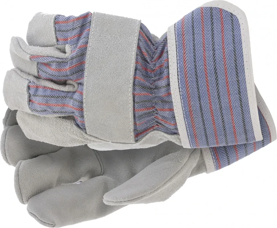 Перчатки спилковые комбинированные, размер XL, Сибртех - фото 1 - id-p197463268
