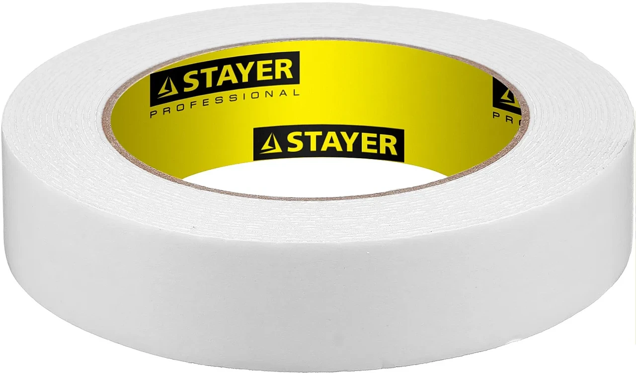 Двухсторонняя клейкая лента на вспененной основе, STAYER Professional 12231-25-05, белая, 25мм х 5м - фото 1 - id-p205290498