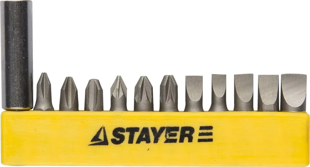 Набор STAYER Биты MASTER с магнитным держателем,12 предметов - фото 1 - id-p205296327
