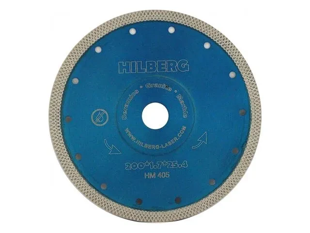 Алмазный круг 200х25,4/22,23 мм по керамике сплошн.ультратонкий X-Turbo HILBERG - фото 1 - id-p199388489