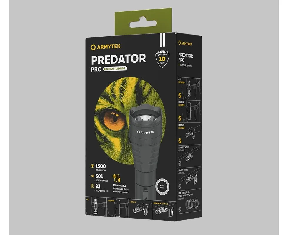 Фонарь Armytek Predator Pro Magnet USB Белый - фото 1 - id-p205310437