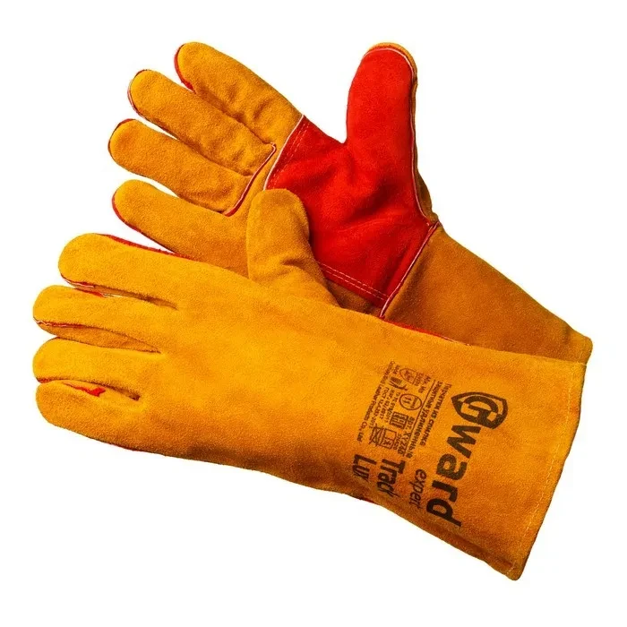 Краги (перчатки) из спилка GWARD Track Lux оранжевые усиленные, кевлар (арт.XY240) - фото 1 - id-p205302307