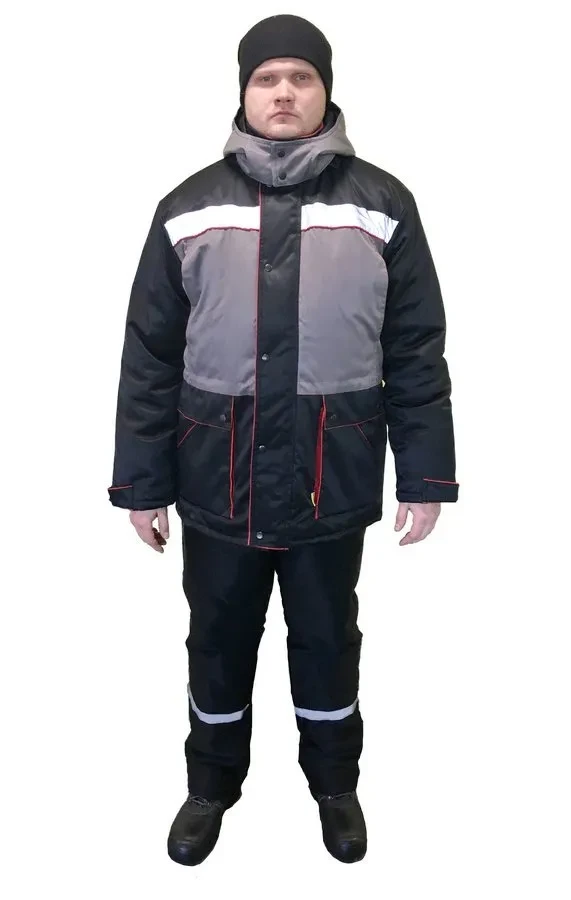 Куртка утеплённая "Комфорт" QR черно-серая