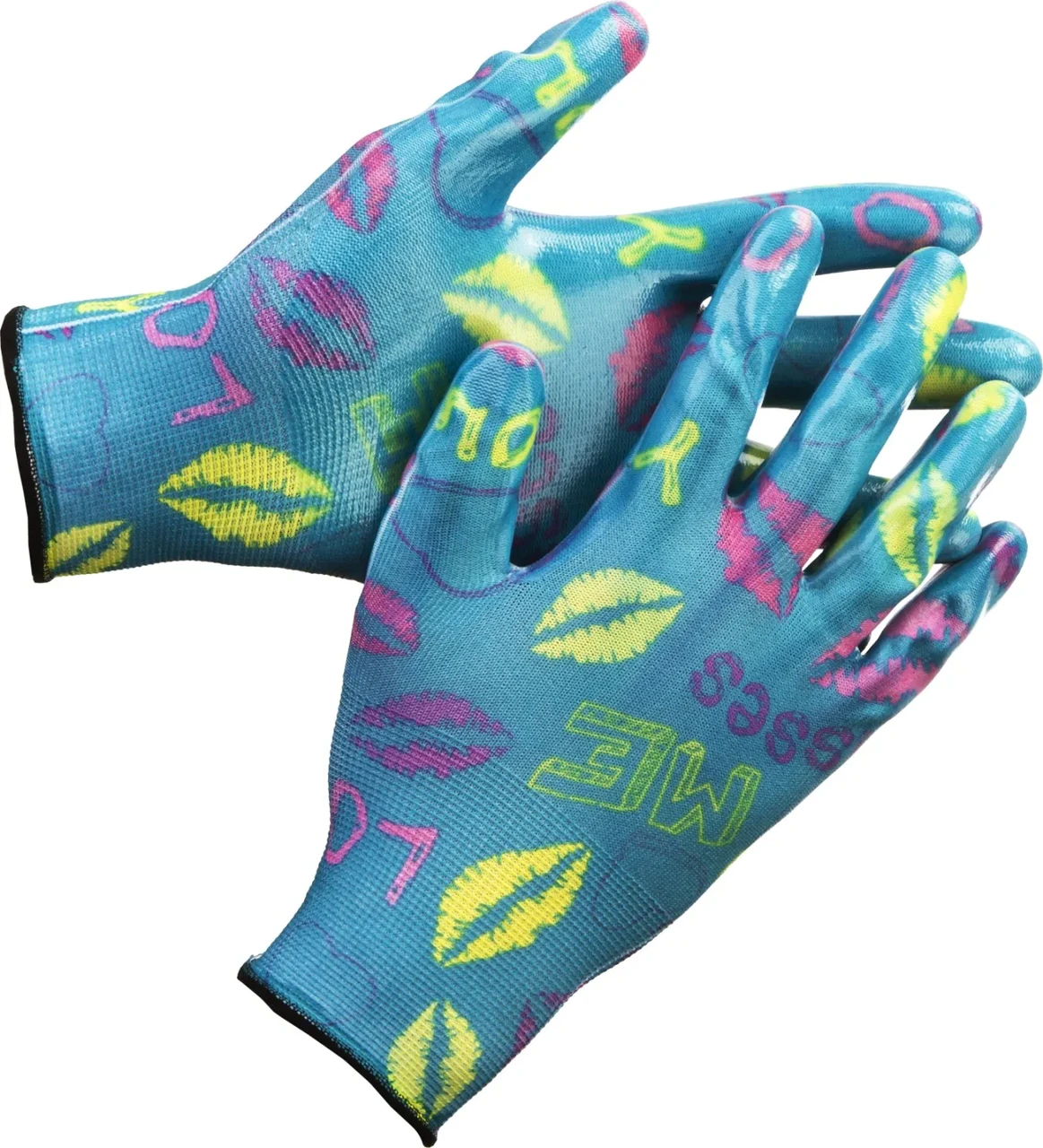 Садовые перчатки GRINDA, прозрачное нитриловое покрытие, синие, размер S-M - фото 1 - id-p205299755
