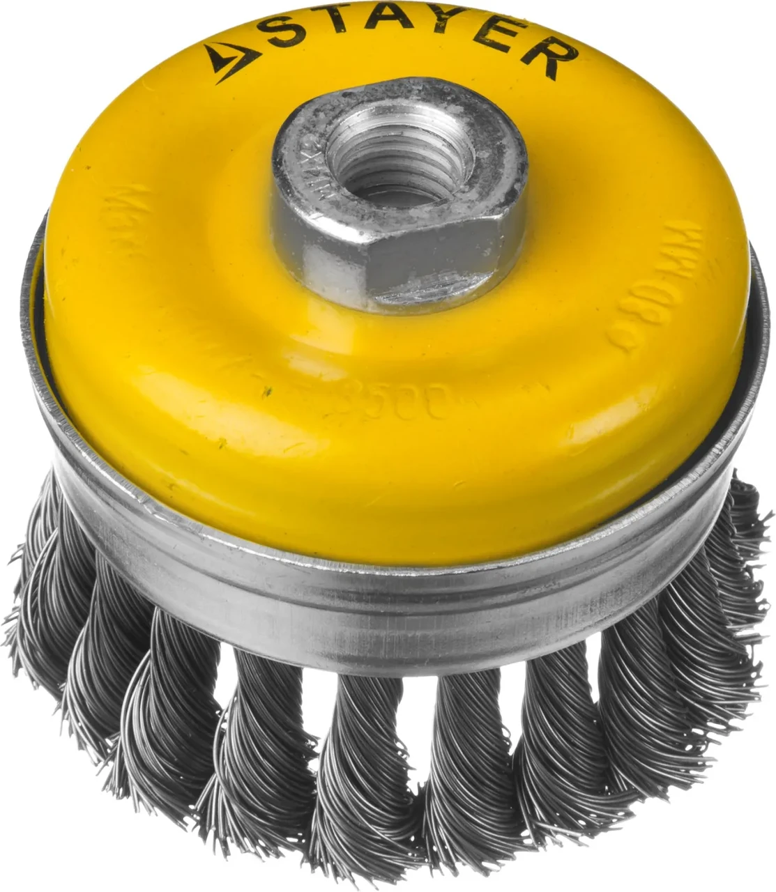 STAYER ″PROFESSIONAL″. Щетка чашечная усиленная для УШМ, жгутированная стальная проволока 0,5мм, 80ммхМ14