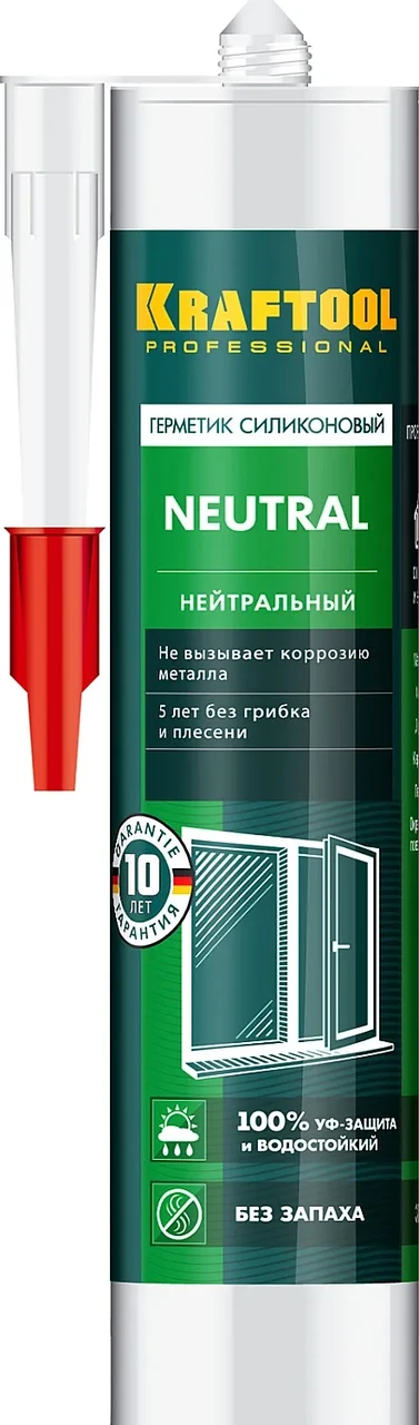 Нейтральный силиконовый герметик KRAFTOOL Neutral 300 мл прозрачный - фото 1 - id-p205287440