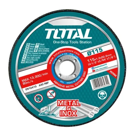 Круг отрезной 115x1,2x22,2 мм по металлу TOTAL TAC22111550 (50шт)