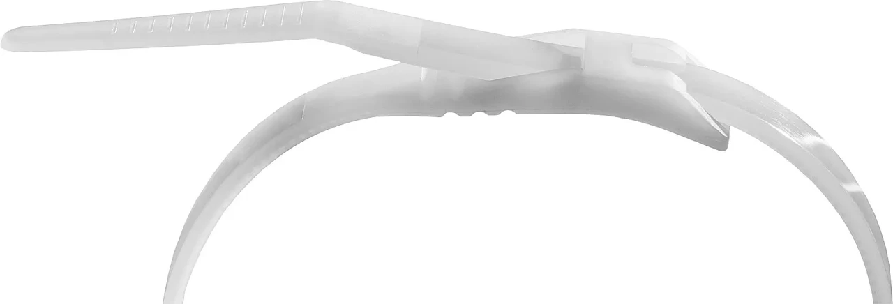 Кабельные стяжки белые КОБРА, с плоским замком, 2.5 х 155 мм, 50 шт, нейлоновые, ЗУБР Профессионал - фото 1 - id-p205293325