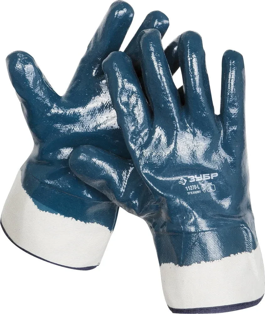Прочные перчатки ЗУБР с нитриловым покрытием, масло-бензостойкие, износостойкие, L(9), HARD, ПРОФЕССИОНАЛ - фото 1 - id-p205299797