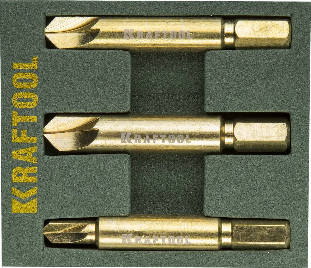 Набор экстракторов KRAFTOOL для выкручивания крепежа с износом граней шлица до 95%.PH1/PZ1,PH2/PZ2,PH3/PZ3,3 - фото 1 - id-p205296428