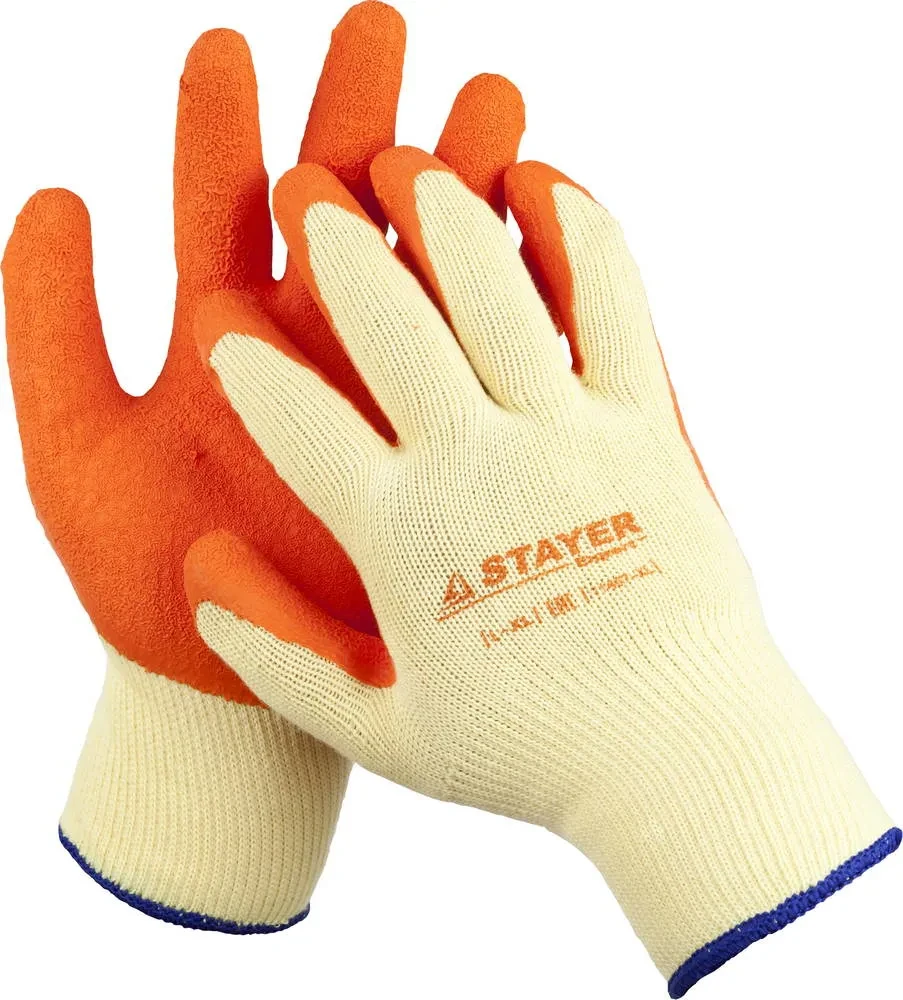 Особопрочные противоскользящие перчатки STAYER HARD PRO, рельефное латексное покрытие, размер L-XL - фото 1 - id-p205299816