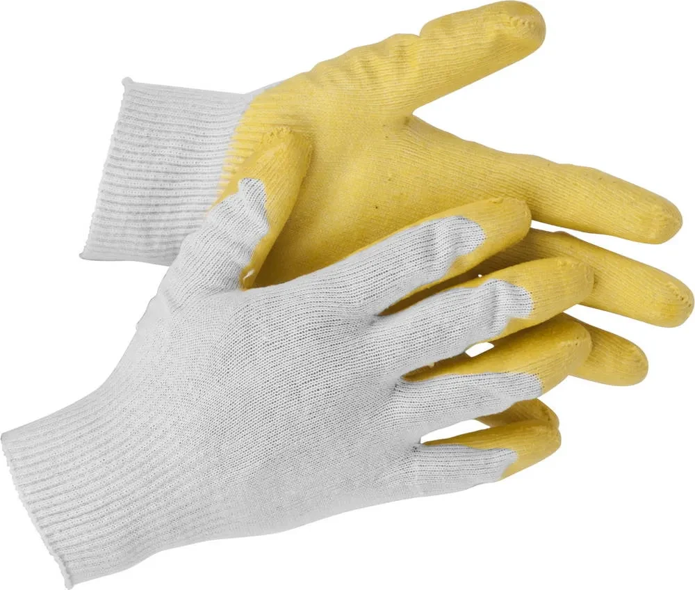 Перчатки с латексным обливом STAYER PROTECT, эластичные, натуральный хлопок, размер S-M - фото 1 - id-p205299818