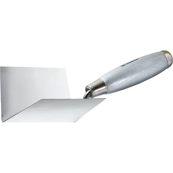 Мастерок из нержавеющей стали, 80 х 60 х 60 мм, для внутренних углов, деревянная ручка Matrix - фото 1 - id-p197449871