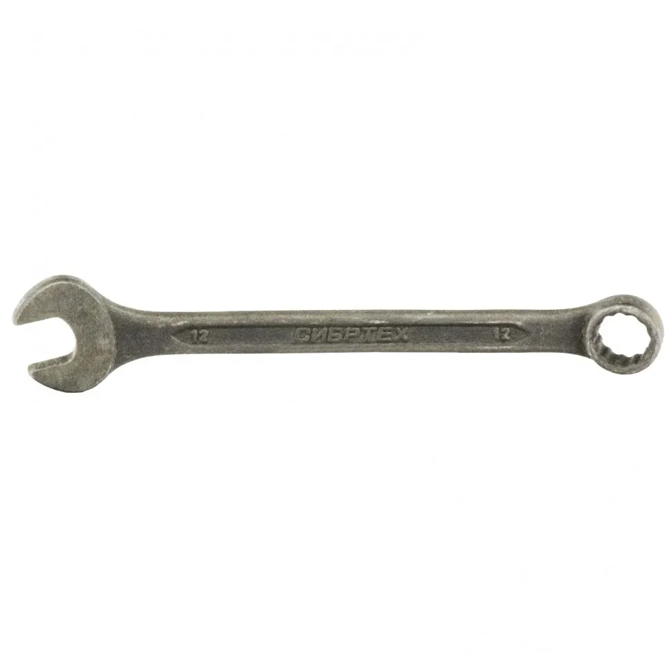Ключ комбинированный, 12 мм, CrV, фосфатированный, ГОСТ 16983 Сибртех - фото 1 - id-p197451648