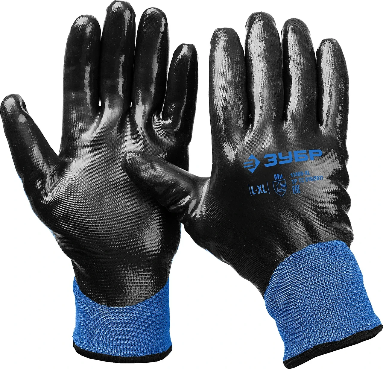 Утеплённые двухслойные перчатки ЗУБР АРКТИКА, акрил+нейлон, с нитриловым обливом, размер L-XL - фото 1 - id-p205299851