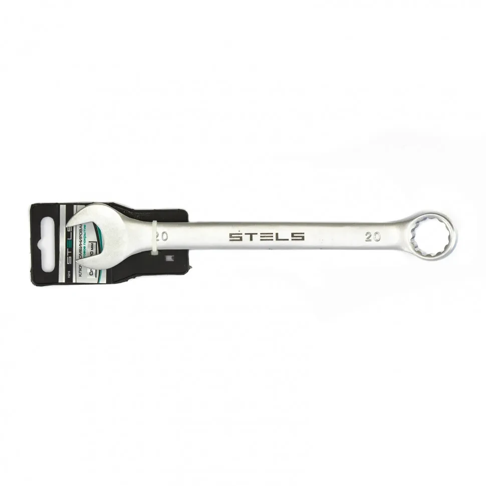 Ключ комбинированный, 20 мм, CrV, матовый хром Stels - фото 1 - id-p197451681