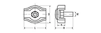 Зажим троса одинарный, 8мм, 2 шт, оцинкованный, ЗУБР