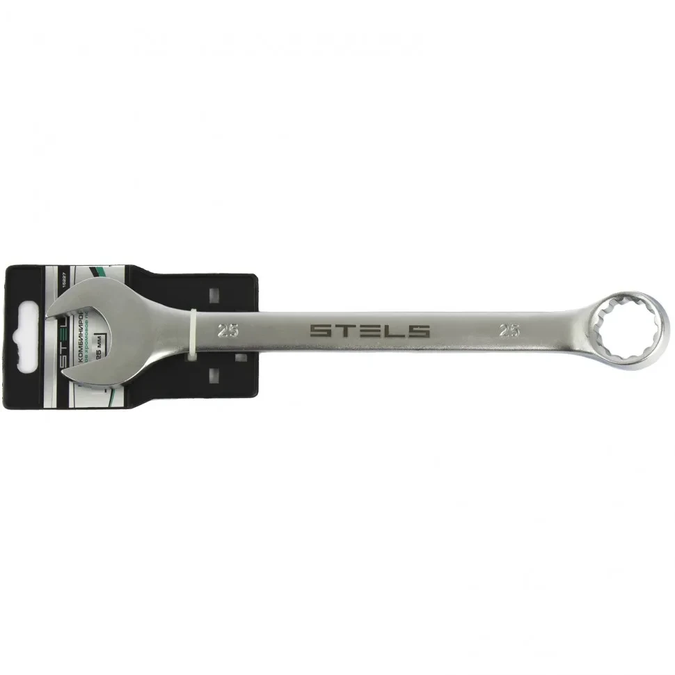 Ключ комбинированный, 25 мм, CrV, матовый хром Stels - фото 1 - id-p197451729