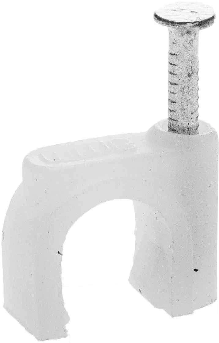 Скоба-держатель для круглого кабеля, 4 мм, 100 шт, с оцинкованным гвоздем, STAYER - фото 1 - id-p205293447