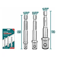 Набор переходников шестигранник 1/4 на квадрат TOTAL (3 шт) TAC273651