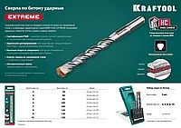 KRAFTOOL EXTREME 5 шт: 4-5-6-8-10 мм набор сверл по бетону, 3-х гранный хвостовик