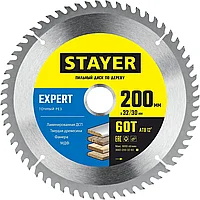 STAYER EXPERT 200 x 32/30мм 60Т, диск пильный по дереву, точный рез